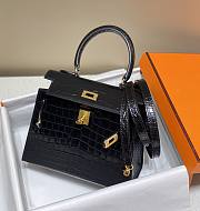 Hermes Mini Kelly Black Bag Size 20 cm - 4