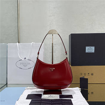 Prada Cleo Leather Shoulder Bag Red Size 27 × 19 × 5 cm