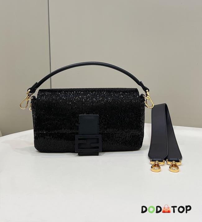 Fendi Baguette Black Sequin Bag Size 27 cm - 1