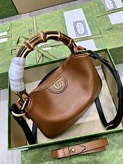Gucci Brown Diana Small Leather Tote Bag Size 24 cm - 4