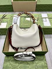 Gucci White Diana Small Leather Tote Bag Size 24 cm - 1
