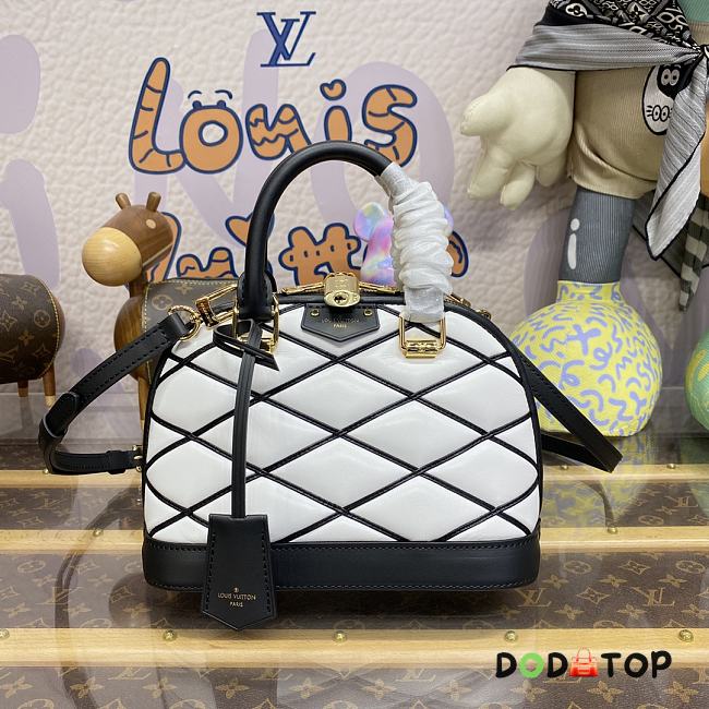 Louis Vuitton LV Alma BB Malletage Leather M23761 White Size 23.5 x 17.5 x 11.5 cm - 1