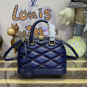 Louis Vuitton LV Alma BB Malletage Leather M23666 Blue Size 23.5 x 17.5 x 11.5 cm