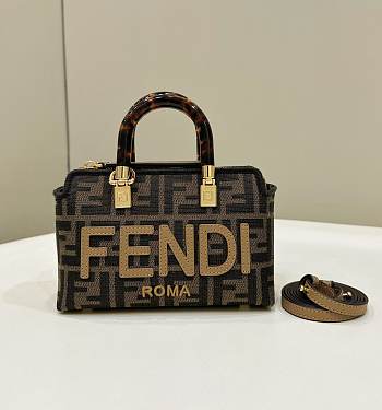 Fendi By The Way Mini Boston Bag Brown Size 18 x 8 x 12 cm