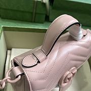 Gucci GG Marmont Mini Top Handle Shoulder Bag Pink Size 15.5 x 21 x 8 cm - 5
