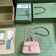 Gucci GG Marmont Mini Top Handle Shoulder Bag Pink Size 15.5 x 21 x 8 cm - 3