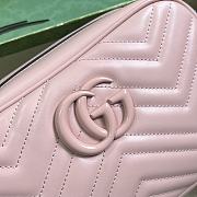 Gucci Pink Leather GG Marmont Small Matelassé Shoulder Bag Size 24 x 13 x 7 cm - 4