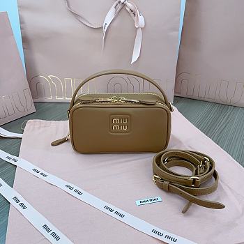 Miu Miu Brown Leather Shoulder Bag Size 18 x 9.5 x 6.5 cm