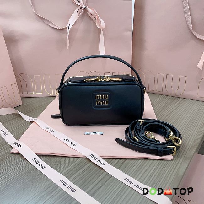 Miu Miu Black Leather Shoulder Bag Size 18 x 9.5 x 6.5 cm - 1