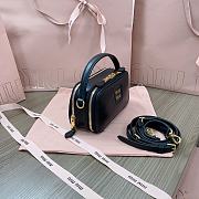 Miu Miu Black Leather Shoulder Bag Size 18 x 9.5 x 6.5 cm - 6