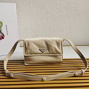 Prada Small Padded Re-Nylon Shoulder Beige Bag Size 16 x 11 x 23 cm - 1