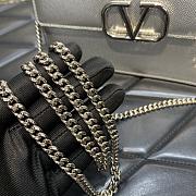 Valentino Garavani Small Leather Chain Wallet Silver Size 20 x 5.5 x 10 cm - 5