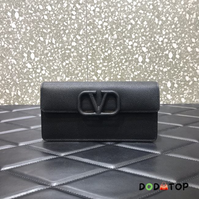 Valentino Garavani Small Leather Chain Wallet Black Size 20 x 5.5 x 10 cm - 1