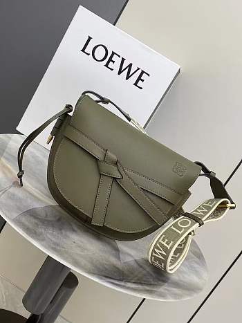 Loewe Gate Dual Crossbody Bag Green Size 25 x 19 x 11.5 cm