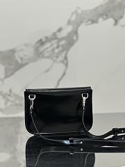 Prada Logo-Stamp Brushed Leather Bag Black Size 18 x 12.5 x 2.5 cm - 3