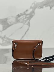Prada Logo-Stamp Brushed Leather Bag Brown Size 18 x 12.5 x 2.5 cm - 4