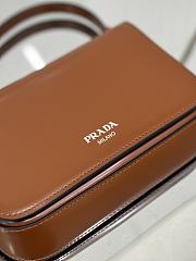 Prada Logo-Stamp Brushed Leather Bag Brown Size 18 x 12.5 x 2.5 cm - 6
