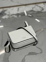 Prada Logo-Stamp Brushed Leather Bag White Size 18 x 12.5 x 2.5 cm - 6