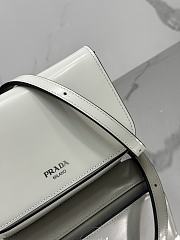 Prada Logo-Stamp Brushed Leather Bag White Size 18 x 12.5 x 2.5 cm - 3