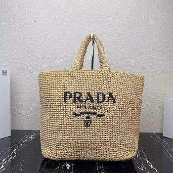 Prada Raffia Tote Bag Size 40 x 34 x 15 cm