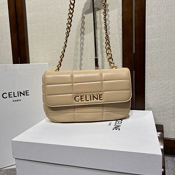 Celine Chain Shoulder Bag Beige Size 24 x 15 x 5 cm