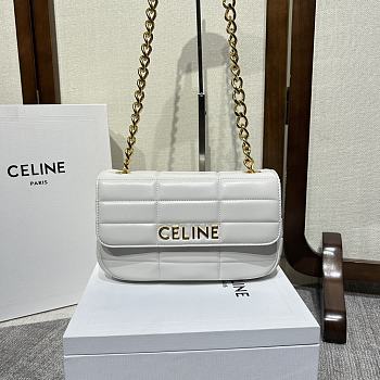 Celine Chain Shoulder Bag White Size 24 x 15 x 5 cm