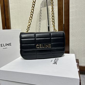 Celine Chain Shoulder Bag Black Size 24 x 15 x 5 cm