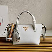 Prada Double Shoulder Strap Handbag White Size 24 x 19 x 12 cm - 1