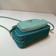 Prada Re-Nylon And Ostrich Leather Two-Handle Bag Green Size 13 x 22 x 7 cm - 2