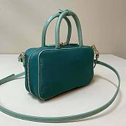Prada Re-Nylon And Ostrich Leather Two-Handle Bag Green Size 13 x 22 x 7 cm - 4