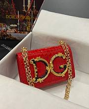 Dolce & Gabbana Crocodile Pattern Crossbody Bag Red Size 21 x 4 x 15 cm - 1