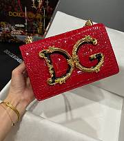 Dolce & Gabbana Crocodile Pattern Crossbody Bag Red Size 21 x 4 x 15 cm - 2