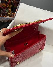 Dolce & Gabbana Crocodile Pattern Crossbody Bag Red Size 21 x 4 x 15 cm - 4