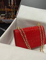 Dolce & Gabbana Crocodile Pattern Crossbody Bag Red Size 21 x 4 x 15 cm - 3