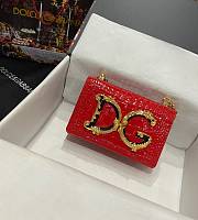 Dolce & Gabbana Crocodile Pattern Crossbody Bag Red Size 21 x 4 x 15 cm - 5