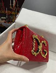 Dolce & Gabbana Crocodile Pattern Crossbody Bag Red Size 21 x 4 x 15 cm - 6
