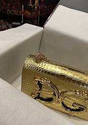 Dolce & Gabbana Crocodile Pattern Crossbody Bag Gold Size 21 x 4 x 15 cm - 6
