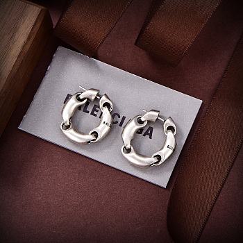 Balenciaga Brass Earrings With Logo 