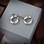 Balenciaga Brass Earrings With Logo  - 5