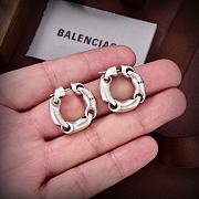 Balenciaga Brass Earrings With Logo  - 4