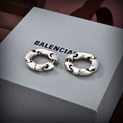 Balenciaga Brass Earrings With Logo  - 3