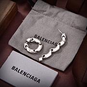 Balenciaga Brass Earrings With Logo  - 2
