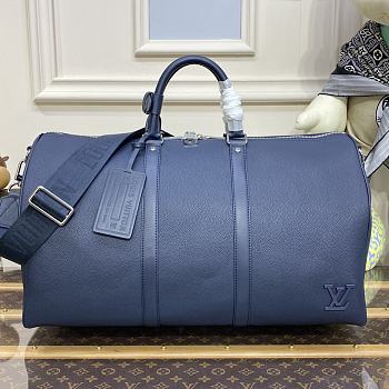 Louis Vuitton Keepall Bandoulière 50 Travel Bag M21536 Blue Size 50 x 29 x 23 cm