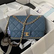 Chanel AS4489 Flap Bag Blue Size 15 × 23.5 × 9 cm - 1