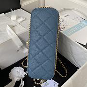 Chanel AS4489 Flap Bag Blue Size 15 × 23.5 × 9 cm - 4