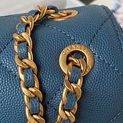 Chanel AS4489 Flap Bag Blue Size 15 × 23.5 × 9 cm - 3
