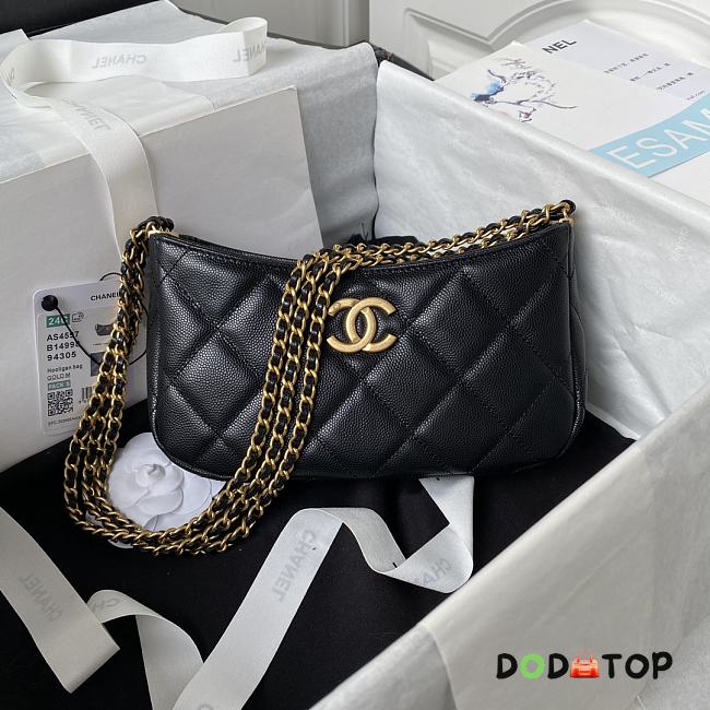 Chanel AS4597 Chain Hobo Shoulder Bag Black Size 12 × 21 × 4 cm - 1