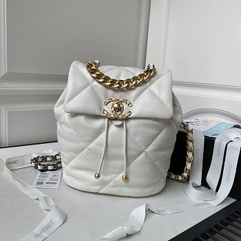 Chanel Backpack AS4223 White Size 26 x 22 x 16 cm