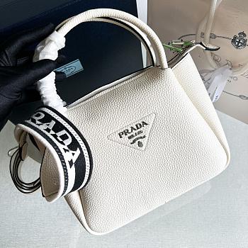 Prada Black Small Leather Handbag White Size 23 x 21 x 10 cm