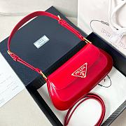 Prada Red Brushed Leather Shoulder Bag Size 24 x 11 x 4 cm - 1